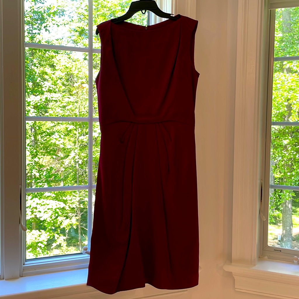 Zac Posen Burgundy Sheath Cocktail Dress Size 6 Us